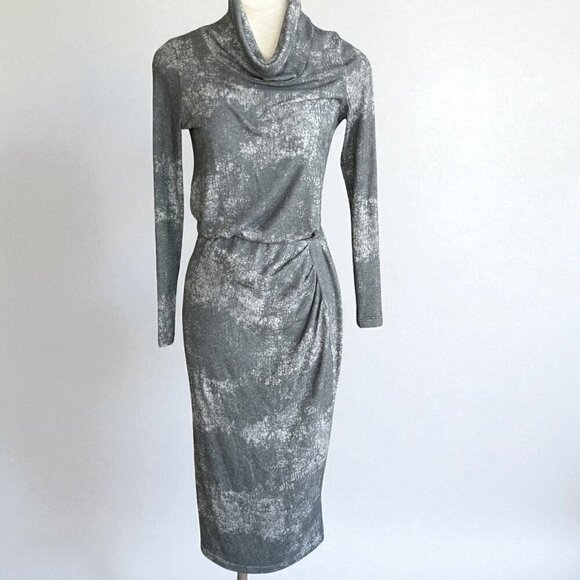 Hard Tail Forever Dresses & Skirts - Hard Tail Forever Gray Mottled Print Outfit - Cowl Neck Top and Skirt